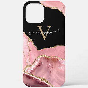 Rose Gold Achat Glitter Monogramm Case-Mate iPhone Hülle