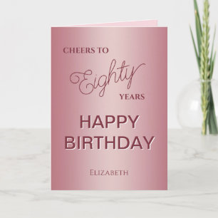 Rose Gold Achtzigster Geburtstag  Karte