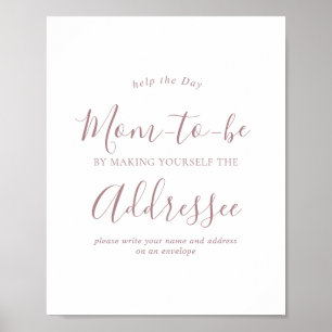 Rose Gold Adresse auf einem Umschlag Baby Shower S Poster