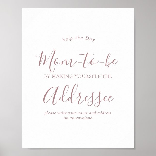 Rose Gold Adresse und Babyduschensigne Poster (Vorne)