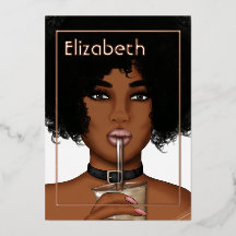 Rose Gold Afro Geburtstagsparty Einladung