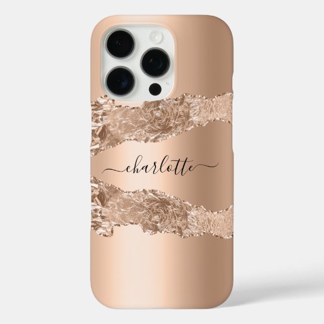 Rose Gold Age Marmornamenskript Case-Mate iPhone Hülle (Rückseite)