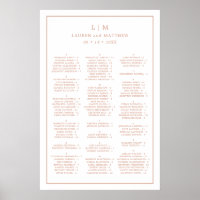 Rose Gold Alphabetische Hochzeitstabelle
