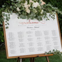 Rose Gold Alphabetische Hochzeitstabelle