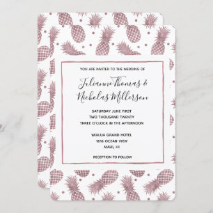 Rose Gold Ananas Einladung
