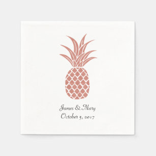 Rose Gold Ananas Hochzeitscocktail Napkins Serviette