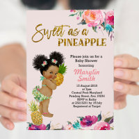 Rose Gold Ananas Kinderdusche Einladung