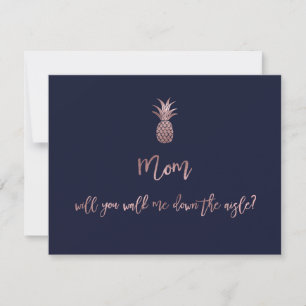 Rose Gold Ananas Mama, wirst du mich zum Altar füh Save The Date