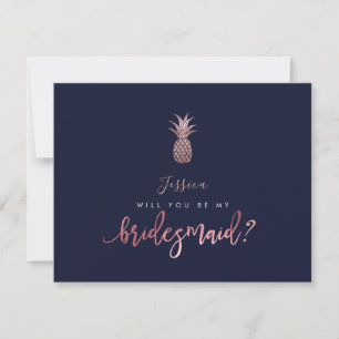 Rose Gold Ananas sind meine Bridesmaid Card Save The Date