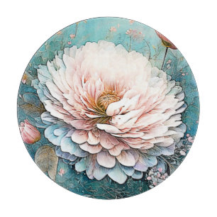 Rose Gold Aquamarin Bloom Art Schneidebrett