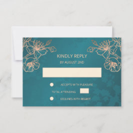 Rose Gold Aquamarine Hochzeit RSVP
