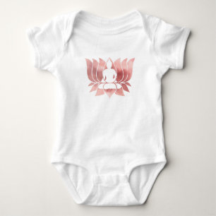 Rose Gold Aquarell Textur Buddha Meditation Zen Baby Strampler