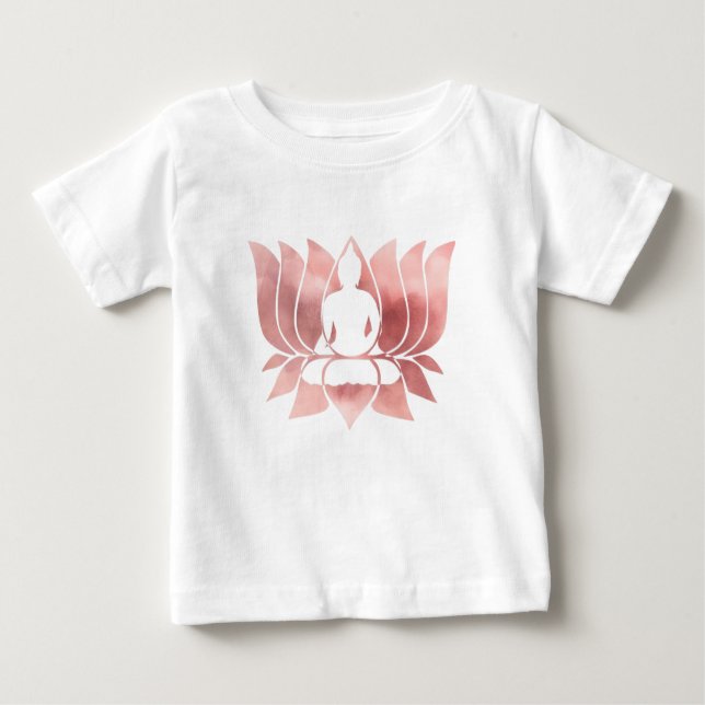 Rose Gold Aquarell Textur Buddha Meditation Zen Baby T-shirt (Vorderseite)