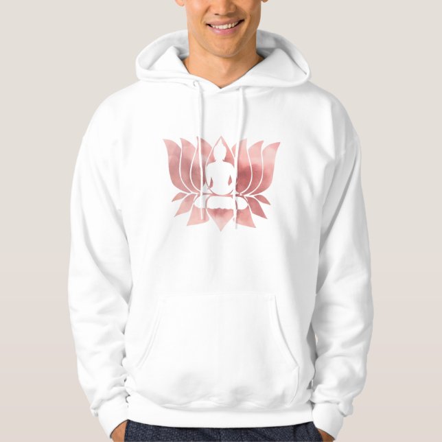 Rose Gold Aquarell Textur Buddha Meditation Zen Hoodie (Vorderseite)