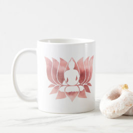 Rose Gold Aquarell Textur Buddha Meditation Zen Kaffeetasse