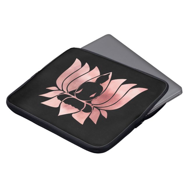 Rose Gold Aquarell Textur Buddha Meditation Zen Laptopschutzhülle (Vorne Oben)