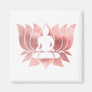 Rose Gold Aquarell Textur Buddha Meditation Zen Magnet