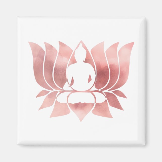 Rose Gold Aquarell Textur Buddha Meditation Zen Magnet (Vorne)