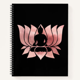 Rose Gold Aquarell Textur Buddha Meditation Zen Notizbuch