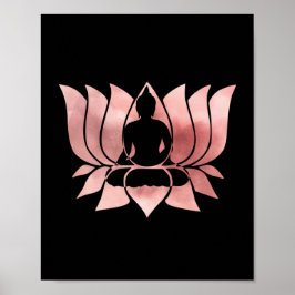 Rose Gold Aquarell Textur Buddha Meditation Zen Poster