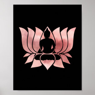 Rose Gold Aquarell Textur Buddha Meditation Zen Poster
