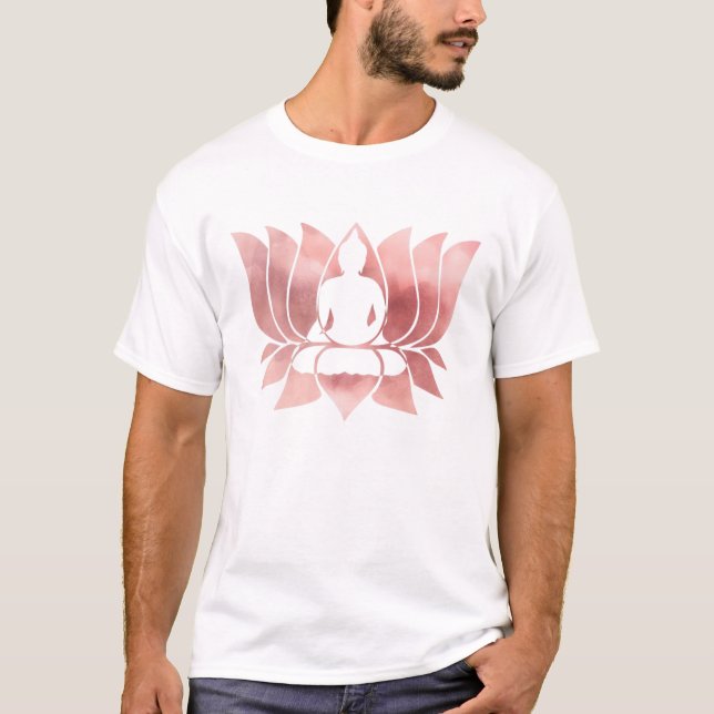 Rose Gold Aquarell Textur Buddha Meditation Zen T-Shirt (Vorderseite)