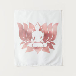 Rose Gold Aquarell Textur Buddha Meditation Zen Wandteppich