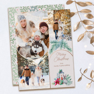 Rose Gold Arches 3 Foto Pine Lantern Weihnachten Folien Feiertagskarte