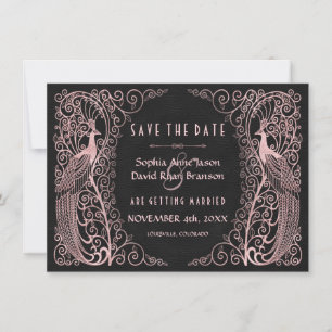 Rose Gold Art Deco Friedenssicherungen Save the Da Save The Date