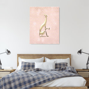 Rose Gold Art Deco Windhund Stretchleinwand Leinwanddruck