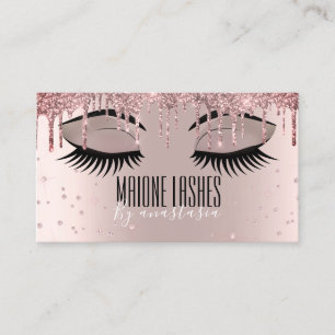 Rose Gold Artist Blush Makeup Lashes Glitzer Tropf Visitenkarte