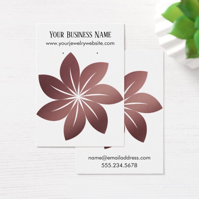 Rose Gold auf der White Blume 5 Earring Display (Schreibtisch)