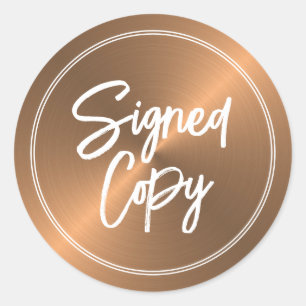 Rose Gold, Autor's "Signed Copy" Buchsignierung Runder Aufkleber