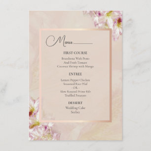 Rose Gold Azalea Wedding Menükarte