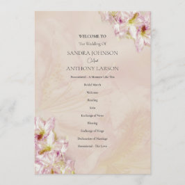 Rose Gold Azalea Wedding Programm