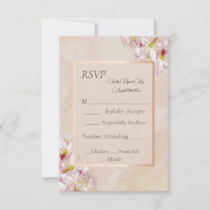 Rose Gold Azalea Wedding RSVP Karte