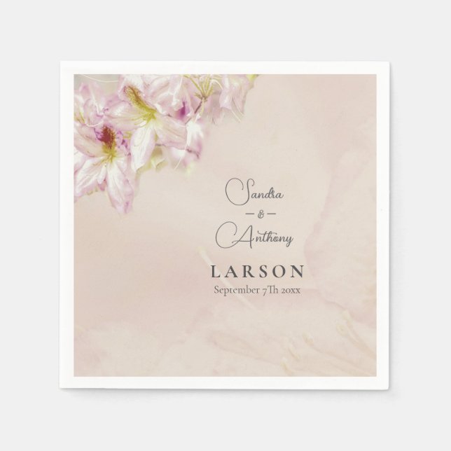 Rose Gold Azalea Wedding Serviette (Vorderseite)