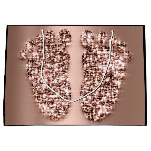 Rose Gold Baby Dusche Feet Boy Girl Gefallen Große Geschenktüte