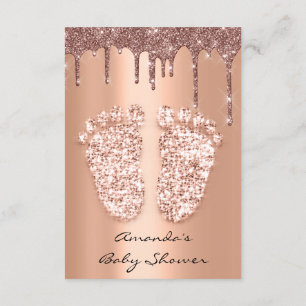 Rose Gold Baby Girl Boy Dusche Feet Tropfen Einladung