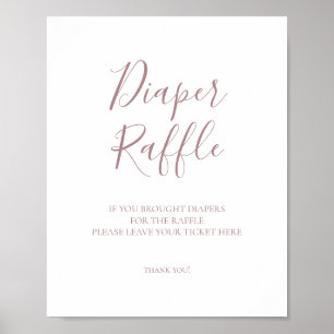 Rose Gold Baby Shower Windel Raffle Schild