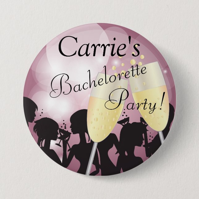 Rose Gold Bachelorette Diva Girl Night Button (Vorderseite)