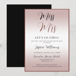 Rose Gold Bachelorette Einladung