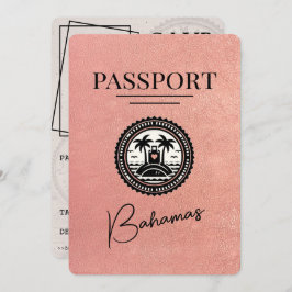 Rose Gold Bahamas Pass Save the Date