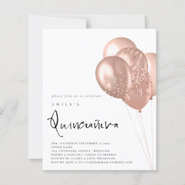 Rose Gold Ballon QR Code Quinceañera Party