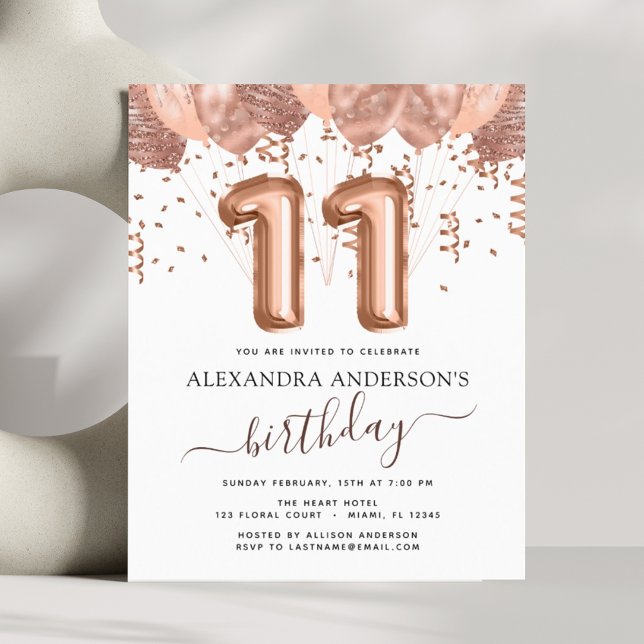 Rose Gold Ballons 11. Geburtstagsparty (Von Creator hochgeladen)
