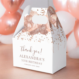 Rose Gold Balloons Danke für die 50. Geburtstagspa Geschenkschachtel