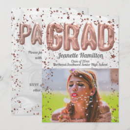 Rose Gold Balloons Pink Confetti Girls Abschluss Einladung