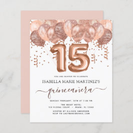 Rose Gold Balloons Quinceañera Feier