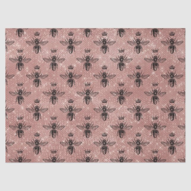 Rose Gold Bee Serie Design 1 Gewebepapier Seidenpapier (Vorderseite)