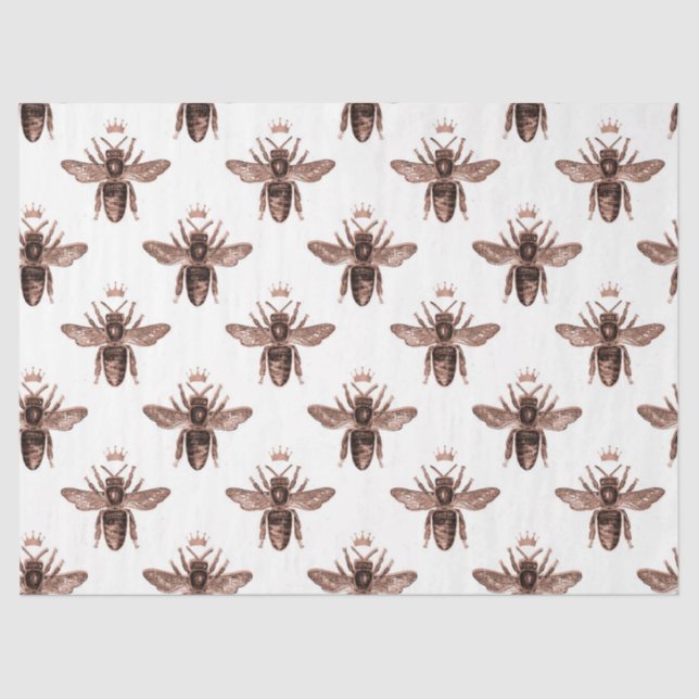 Rose Gold Bee Serie Design 6 Gewebepapier Seidenpapier (Vorderseite)